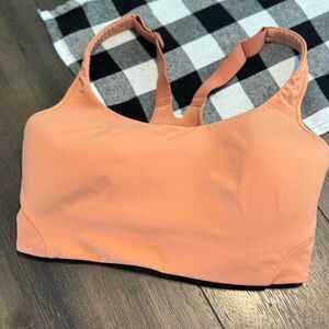 Coral Lululemon Workout Bra Medium Support, 34 DDD Cup